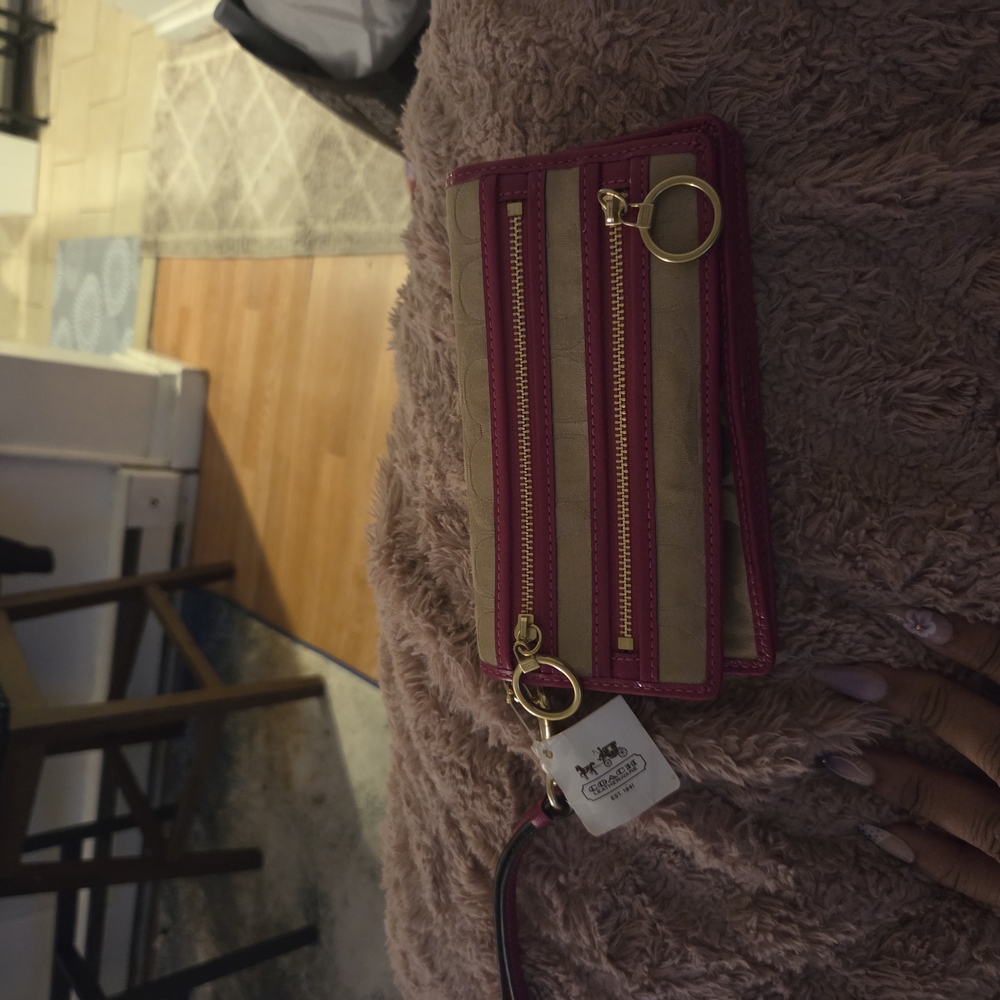Women's Pink and Tan Wallet